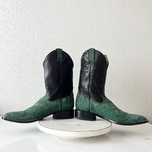 NEW Rod Patrick Mens Cowboy Boots 13.5AAA Green Alligator Western French Toe - Picture 8 of 14